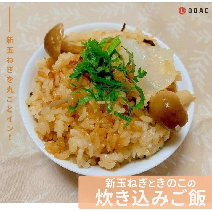 新玉ねぎ丸ごと炊き込みご飯